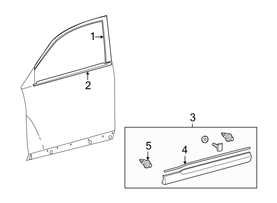 Toyota Highlander Door Belt Molding Front Us Built E