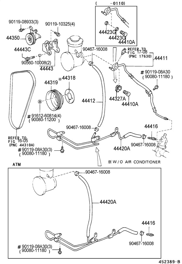 Toyota Tacoma Power Steering Pressure Hose