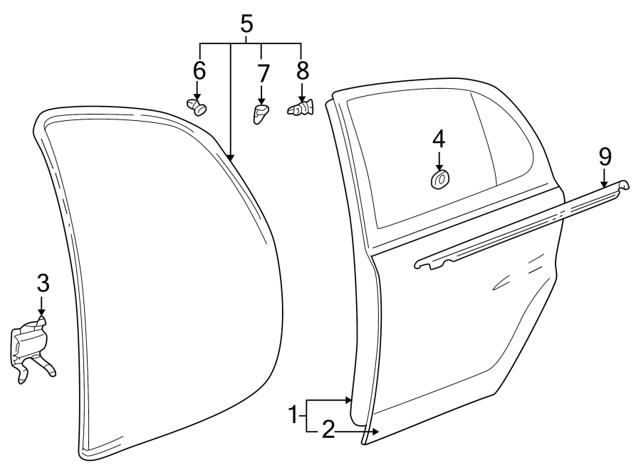 2002 TOYOTA ECHO Door Window Belt Weatherstrip (Right) - 6823052010 ...