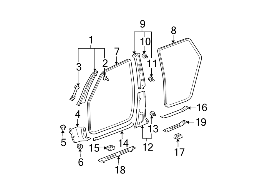 2020 toyota Prius Prime Body A-Pillar Trim Panel (Front). W/HEAD AIR ...