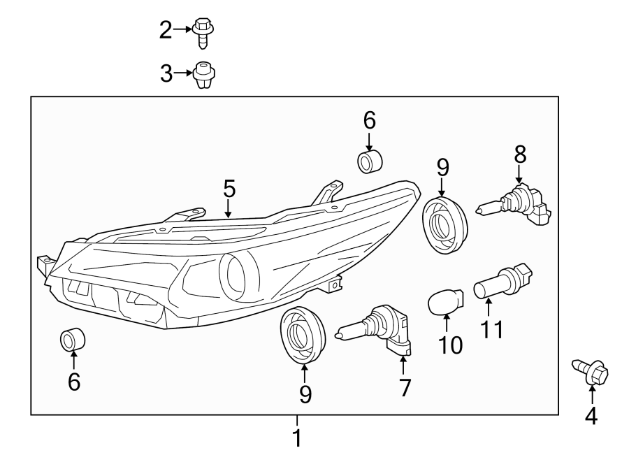 Toyota Headlight Assembly Diagram