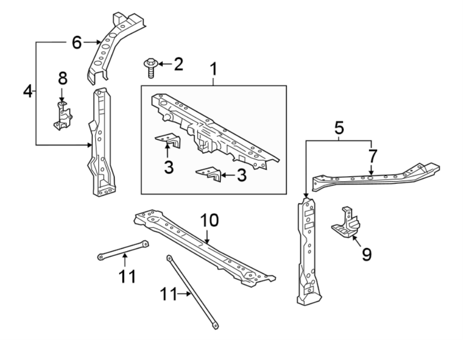 2019 Toyota Camry Radiator Support Panel Brace. Japan Built. Us Built 