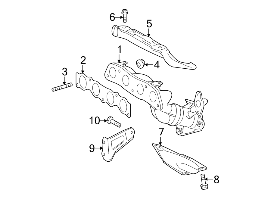 2015 TOYOTA Prius PlugIn Catalytic Converter with Integrated Exhaust