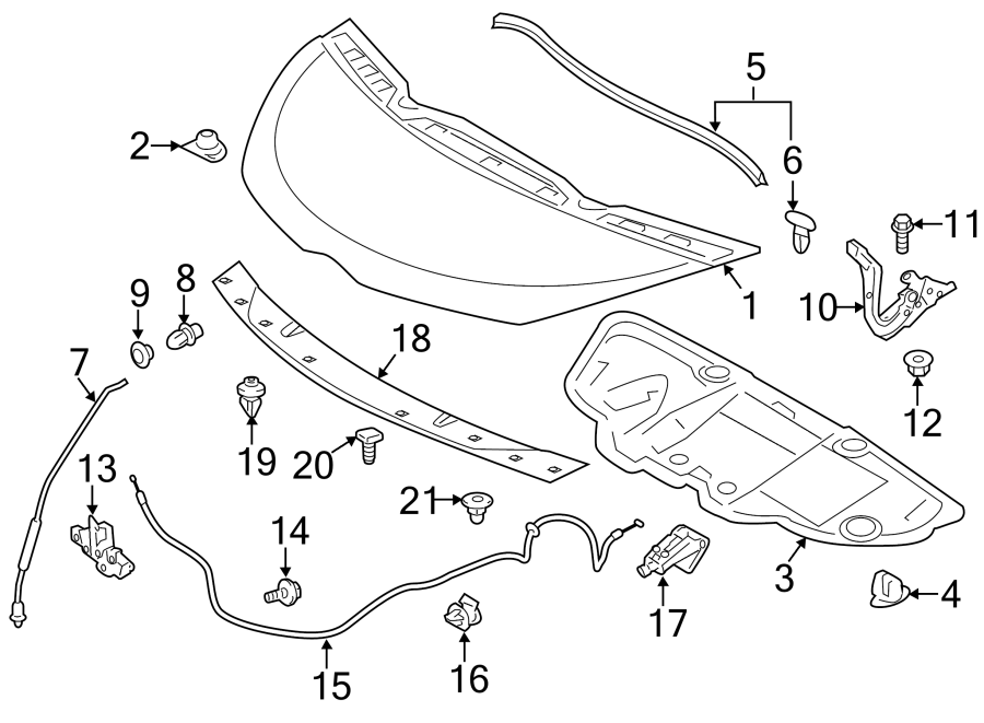 2009 Toyota Corolla Release. Cable. Hood. Clip. Type 3 - 5361412040 