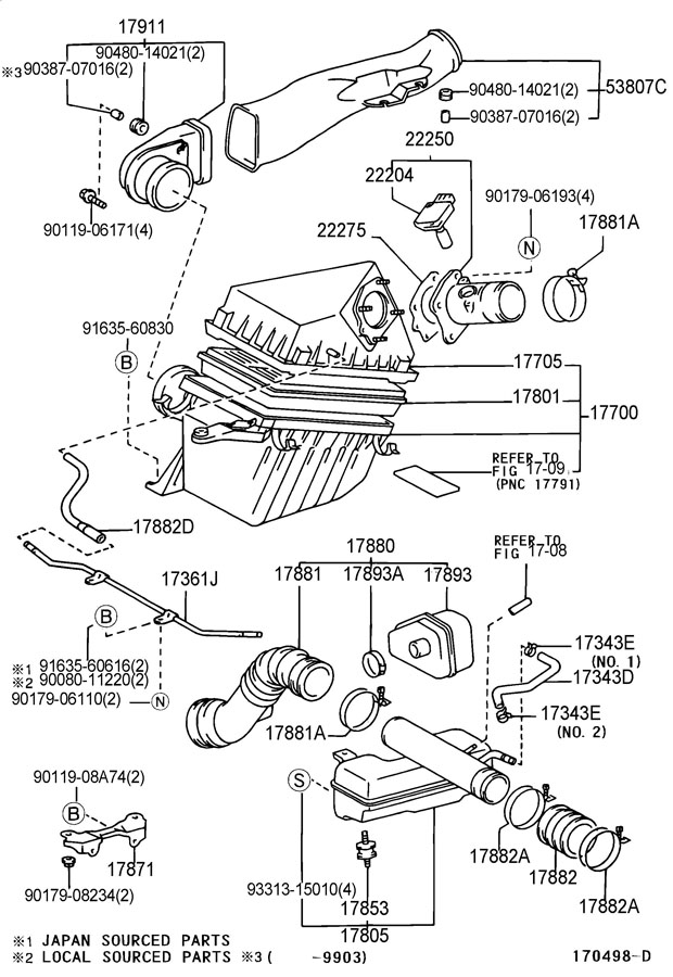 2225020020 - TOYOTA Mass Air Flow Sensor | Toyota Parts Overstock ...