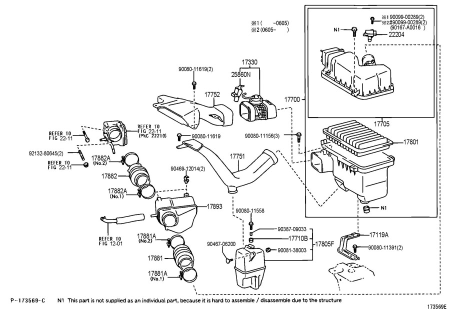 2006 TOYOTA SIENNA Air CONTROL valve. VALVE, INTAKE - 173300A010 ...