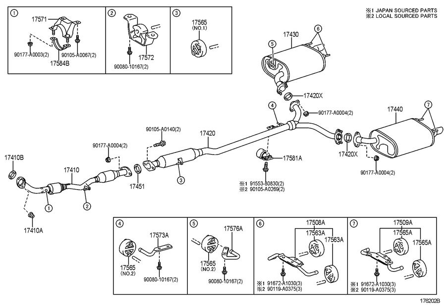 174100H180 - Toyota Catalytic Converter (Front) | Toyota Parts ...