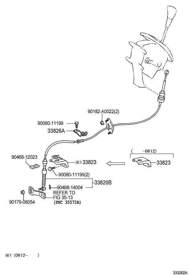 3382008020 - Toyota Automatic Transmission Shifter Cable. CABLE ...