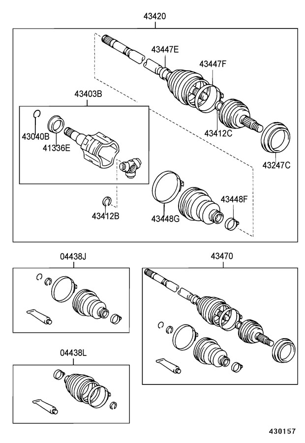 1999 TOYOTA COROLLA Joint. SET. CV Kit. INNER CV. TULIP SUB - ASSEMBLY ...