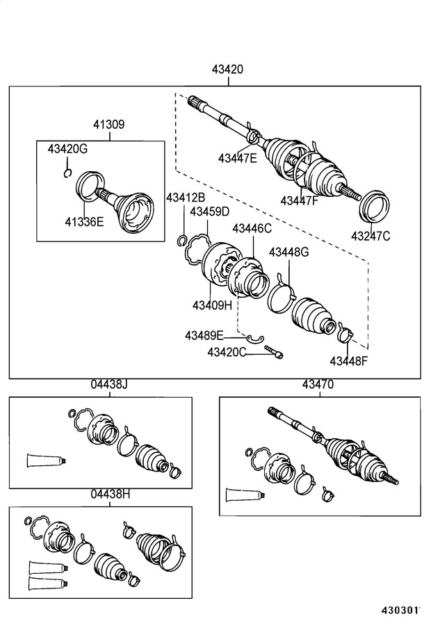 2002 Toyota Rav 4 Ev Cv Joint Kit - 4340928010 