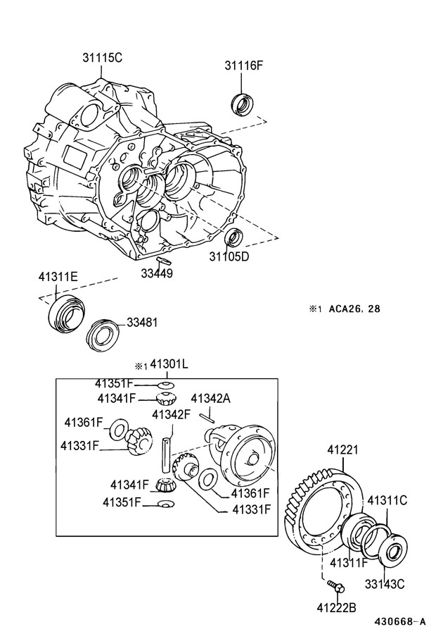 Toyota Rav 4 Manual Transmission Output Shaft Seal. Manual Transmission 