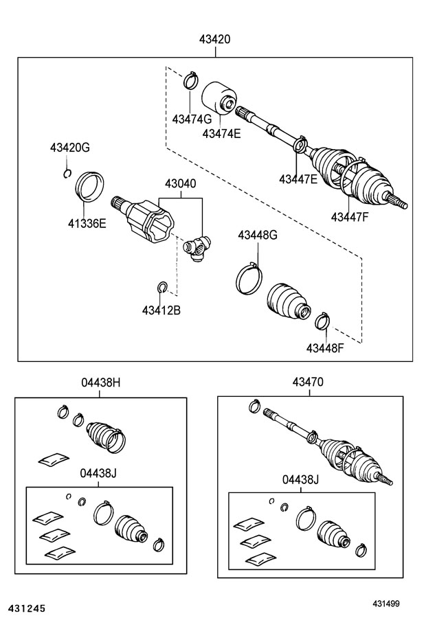 2002 TOYOTA RAV 4 Cv joint kit (front) - 430400W020 | Toyota Parts ...