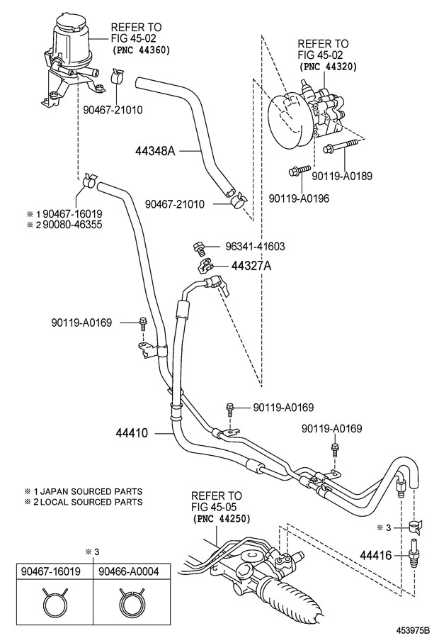 4441004220 - Toyota Power steering pressure hose. Pressure tube. Tube ...