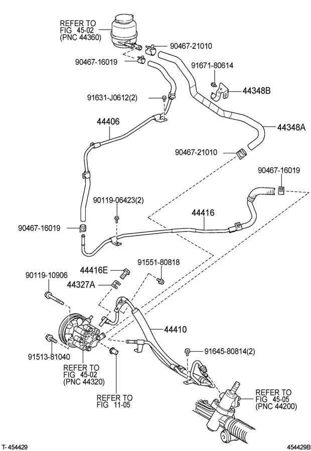 TOYOTA CAMRY Power Steering Return Hose (Lower) - 4441633171 | Toyota ...