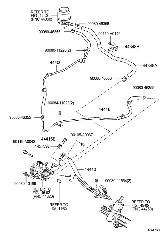 Toyota Camry Hose. Steering. Power. Reservoir. Avalon - 4434806260 