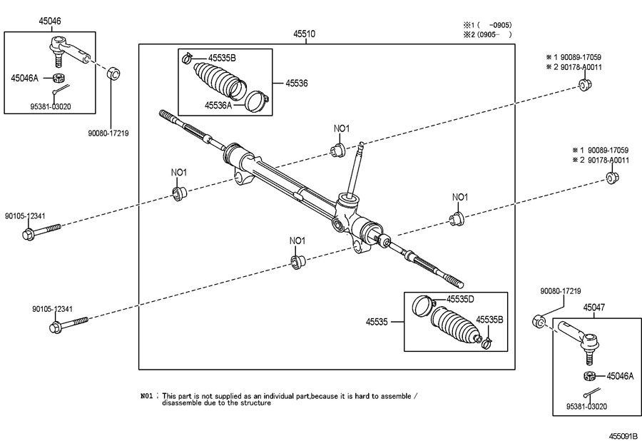 4504609600 - TOYOTA Steering Tie Rod End | Toyota Parts Overstock ...