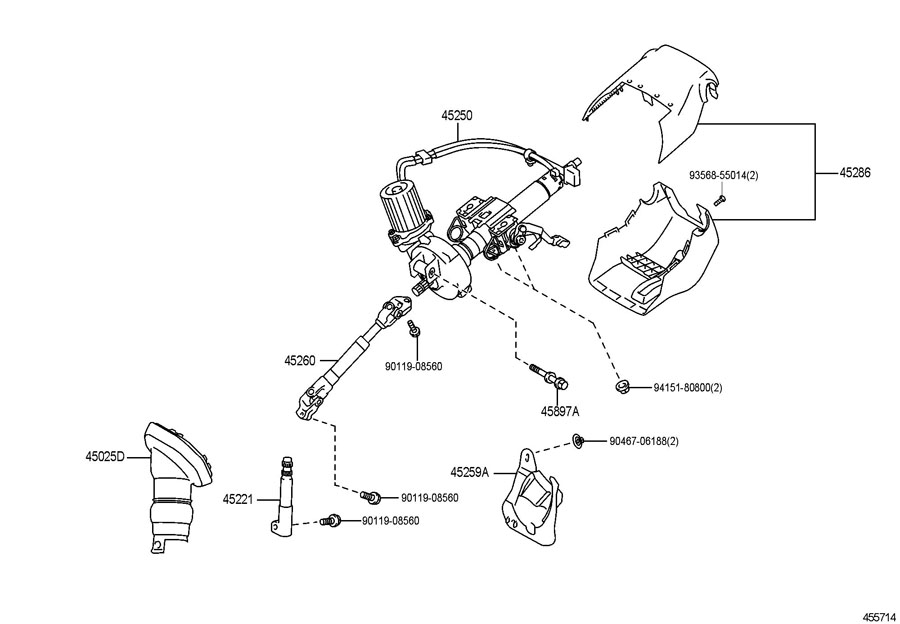 TOYOTA PRIUS Steering Shaft (Lower). CT200h. Prius. Prius v. XB ...