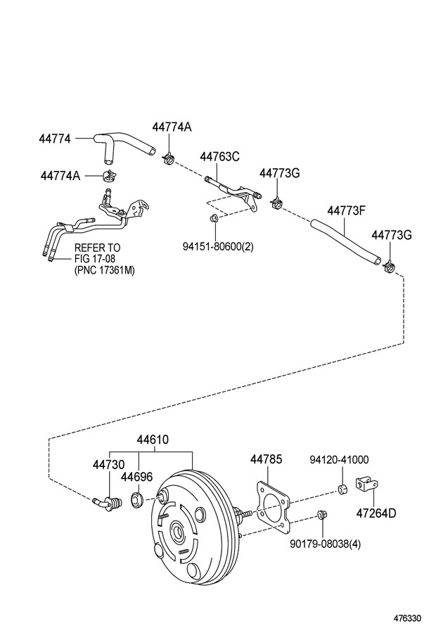 4461012D21 - toyota Power Brake Booster | Toyota Parts Overstock ...