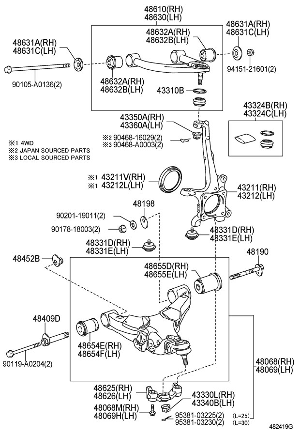 Toyota TUNDRA Suspension Control Arm (Front, Rear, Lower) - 4806809100 ...