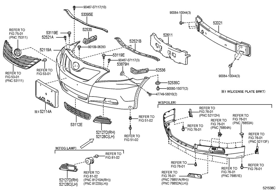 TOYOTA CAMRY Bumper Cover (Front). 2007-09, US built, w/SE - 5211906921 ...