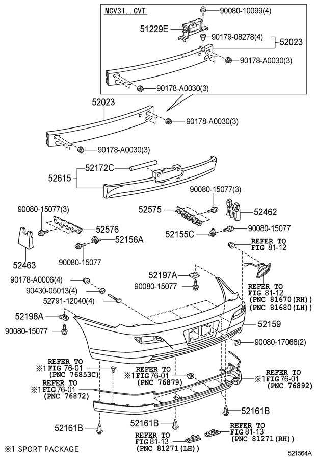 TOYOTA SOLARA Cover, rear bumper. Sport package(hid head lamp). Cover ...