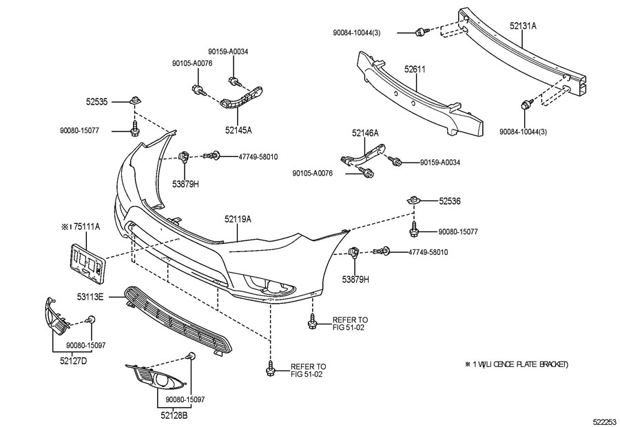 TOYOTA AVALON Bumper Cover (Front, Upper). 2005-07, XL & Touring, w ...