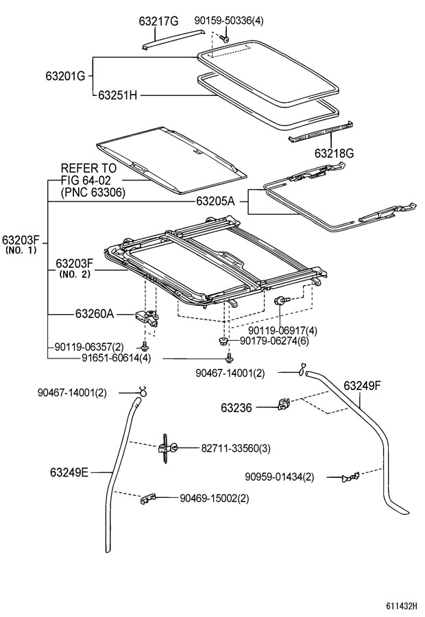 2002 TOYOTA CAMRY Sunroof Assembly. W/SUNROOF, JAPAN BUILT, w/motor ...