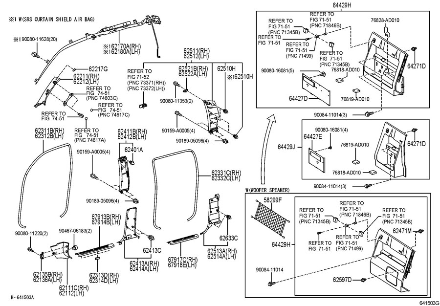 TOYOTA W'strip. DOOR. DOUBLE CAB, rear 6233204021 Toyota