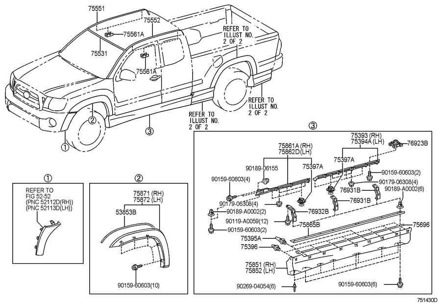 7587104030 - Toyota Wheel Arch Molding (Front). W/o X-Runner | Toyota ...