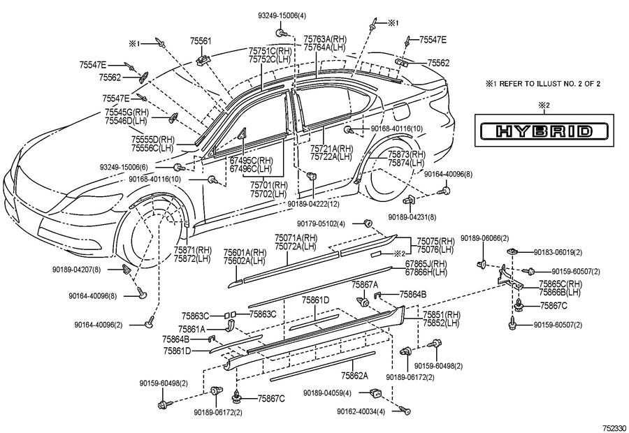 7554751021 - Toyota Molding. Rivet. Fastener. Windshield | Toyota Parts ...