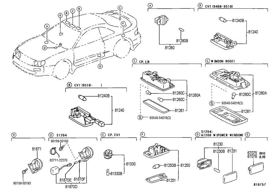 2015 toyota Prius V Courtesy Light Lens (Rear). STATION WAGON. WAGON ...