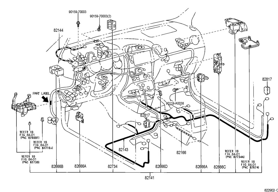 8213802160 - Toyota Wire, Instrument Pan. Wiring | Toyota Parts