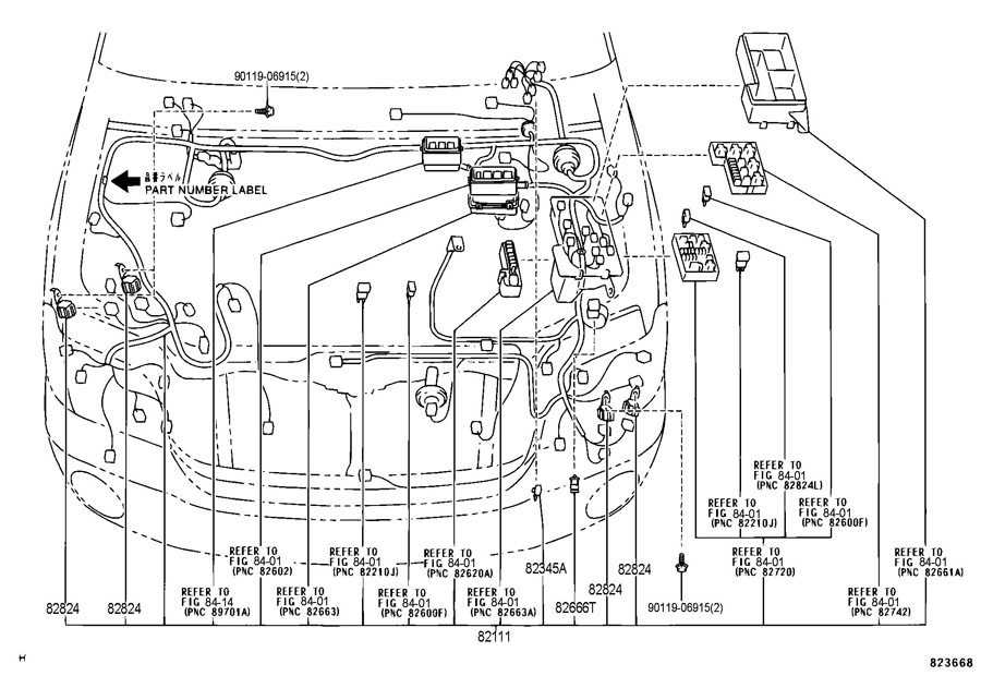8282448020 - Toyota Connector, wiring ha | Toyota Parts Overstock