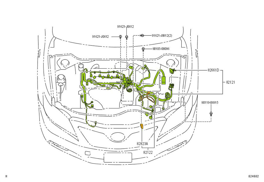 2016 TOYOTA PRIUS Wire, Engine - 8212133A31 | Toyota Parts Overstock ...