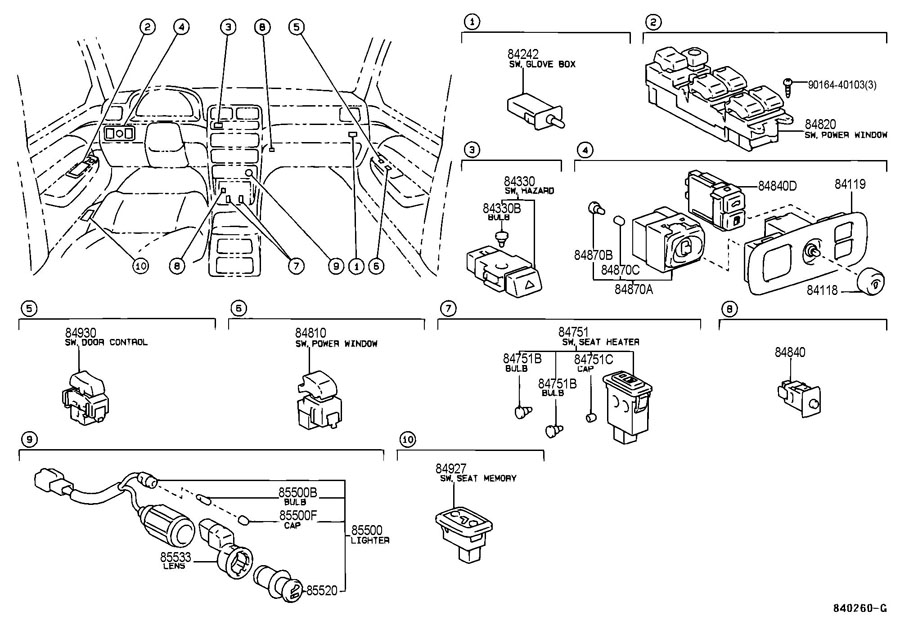 TOYOTA SOLARA Bulb. Bulbs - 8499910190 | Toyota Parts Overstock