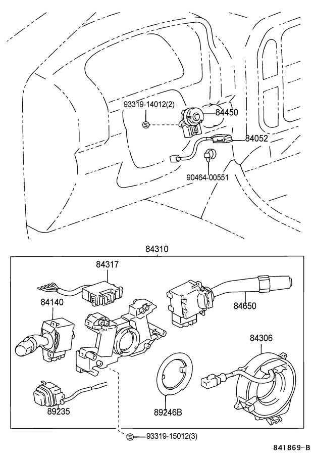 TOYOTA 4RUNNER Ignition Switch. ExcKeyless, LEVERS, Start - 8445012200 ...