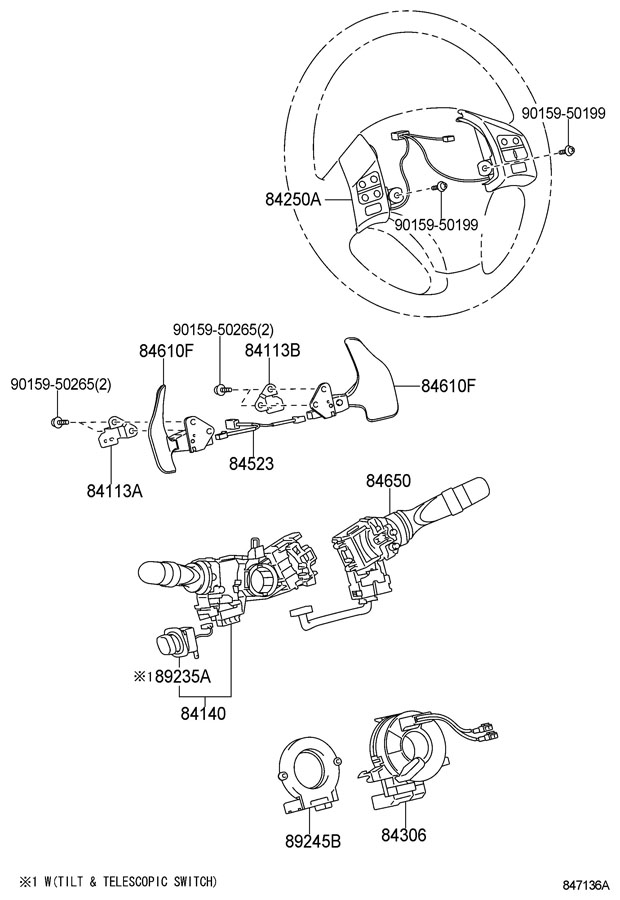 2013 TOYOTA RAV4 Steering Wheel Position Sensor 8924552030 Toyota