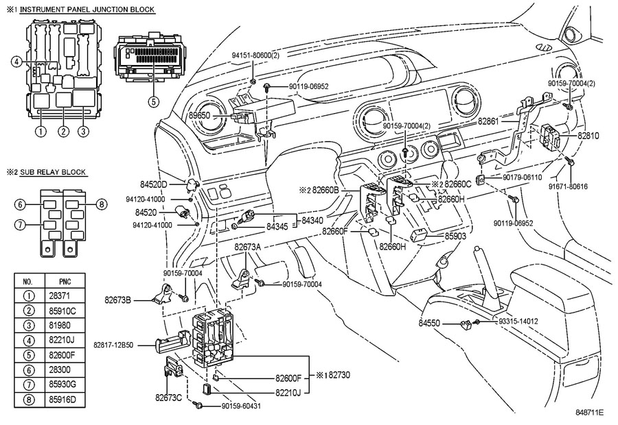 8273012V90 - Scion Block assy, instrument panel junction. Block assy ...