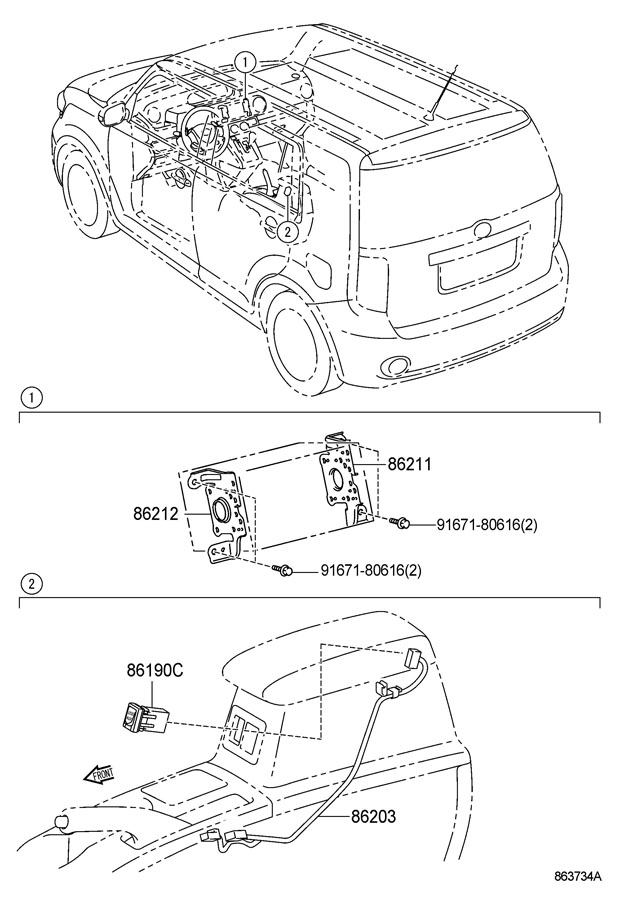 1988 TOYOTA PICKUP Wire, radio. Wiring sub-assy, rad - 8620312340