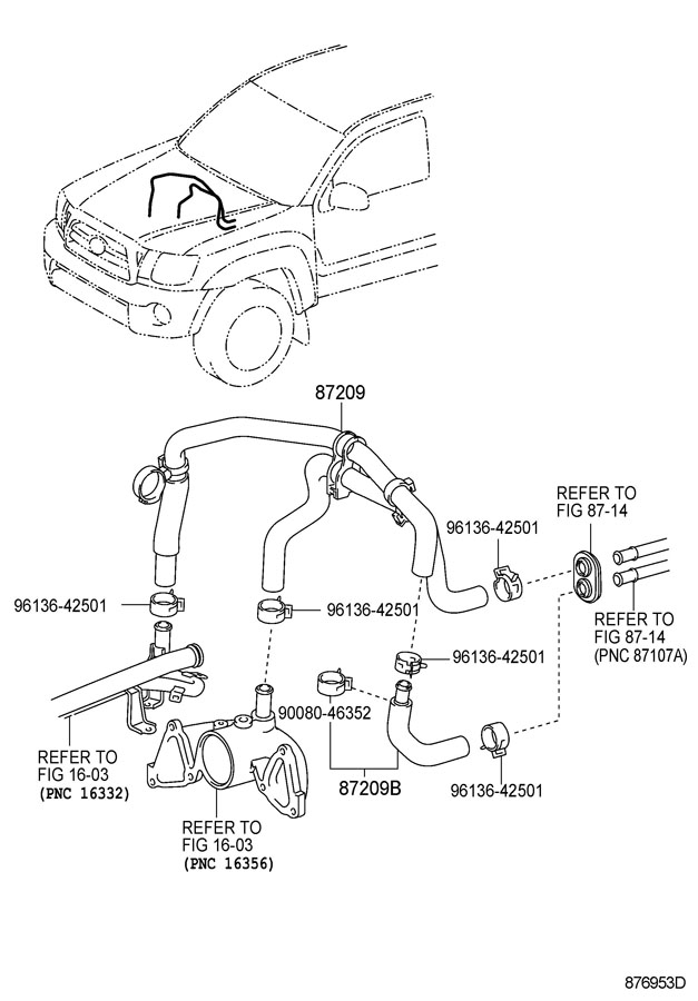 TOYOTA Hvac heater hose 8720904040 Toyota Parts Overstock