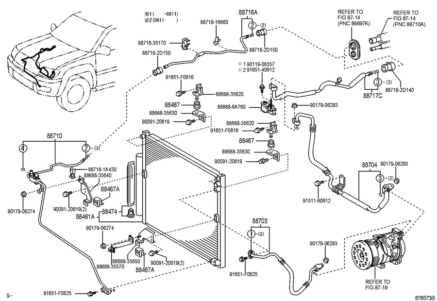 2004 Toyota 4runner Pipe Cooler Refrigerant Suction C