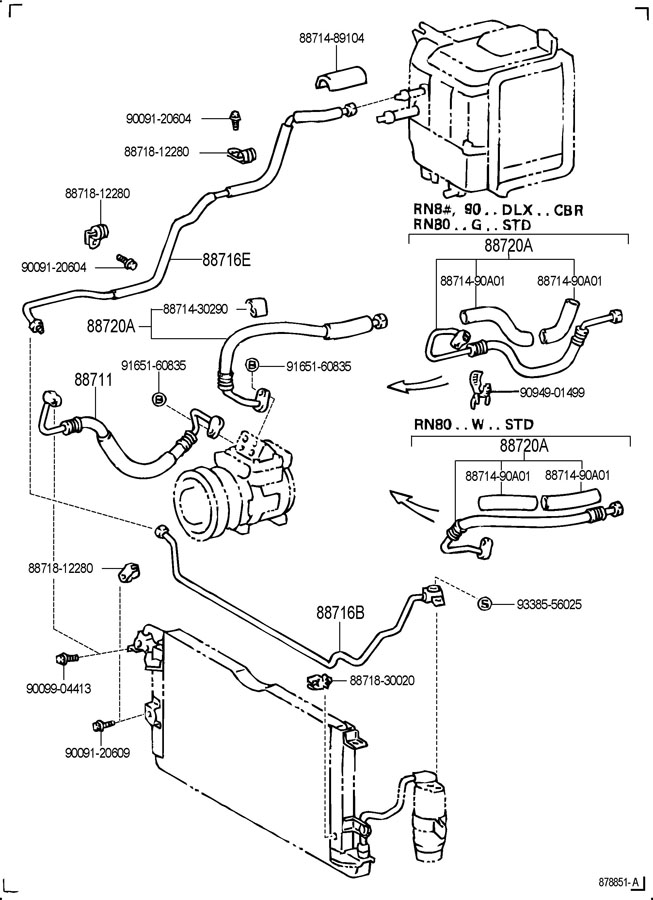 1994 Toyota 4runner Pipe Cooler Refrigerant Liquid E