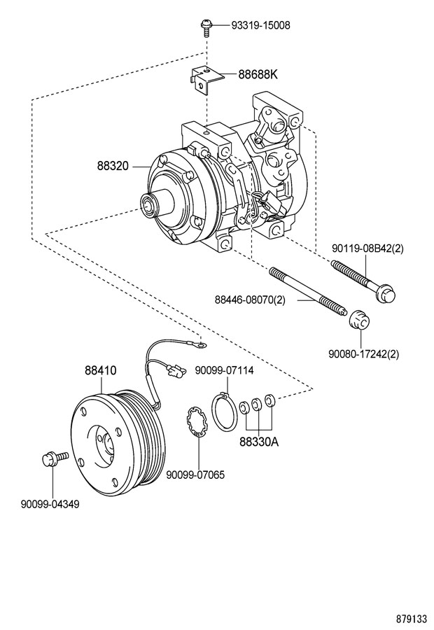 2018 TOYOTA AVALON A/c compressor clutch - 884100C080 | Toyota Parts ...