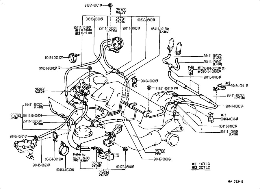 9092505068 - Toyota Valve, bimetal vacuum switching, no.1; valve ...