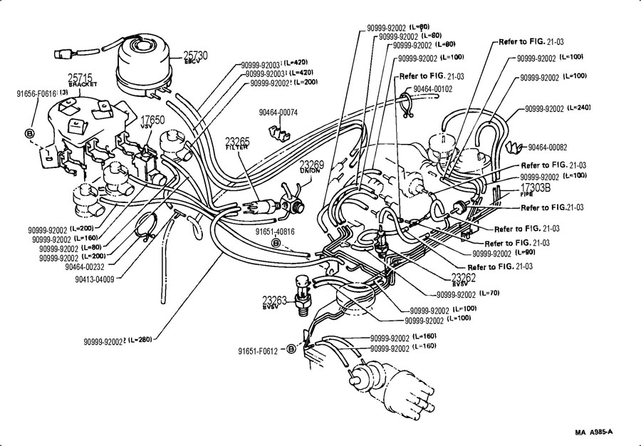 9092505047 - Toyota Valve, BIMETAL Vacuum. Valve, Switching | Toyota ...