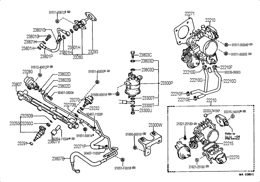 1991 TOYOTA MR2 Fuel Injector. INJECTOR SET, FUEL. OBS - 2320979015 ...