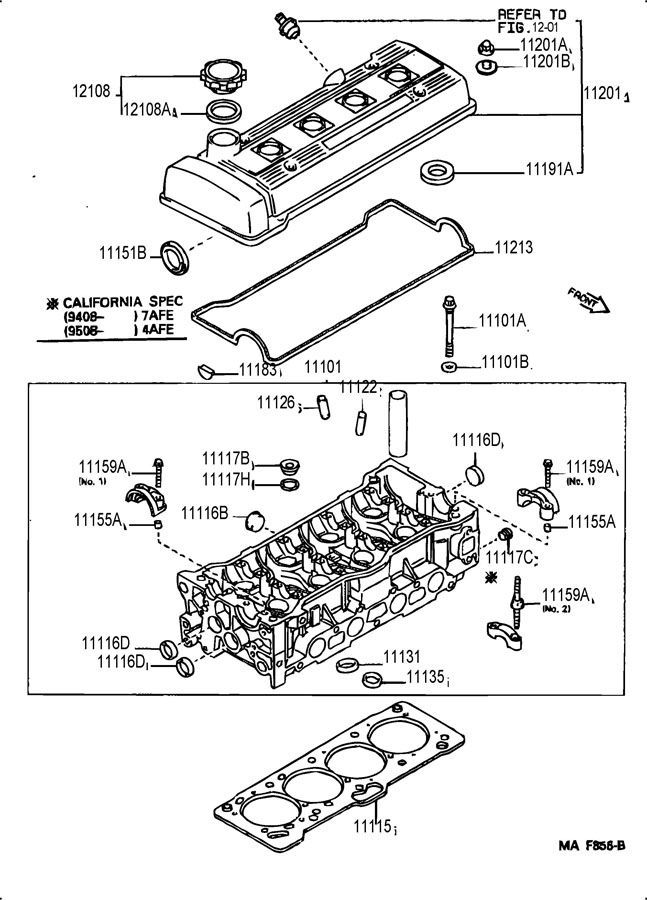 1986 TOYOTA TERCEL Engine Cylinder Head - 1110119375 | Toyota Parts