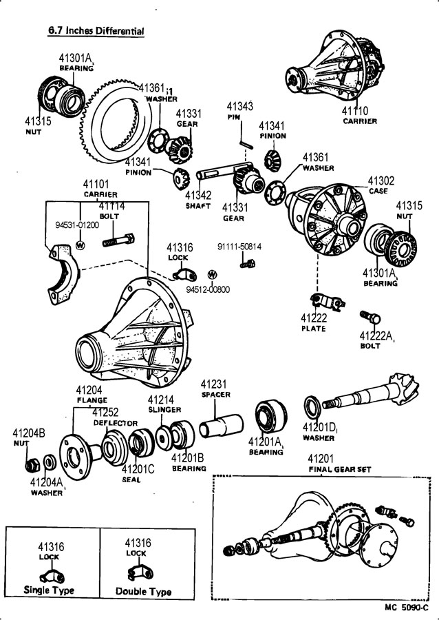 1984 TOYOTA CELICA Bearing, tapered rol. Differential carrier bearing ...