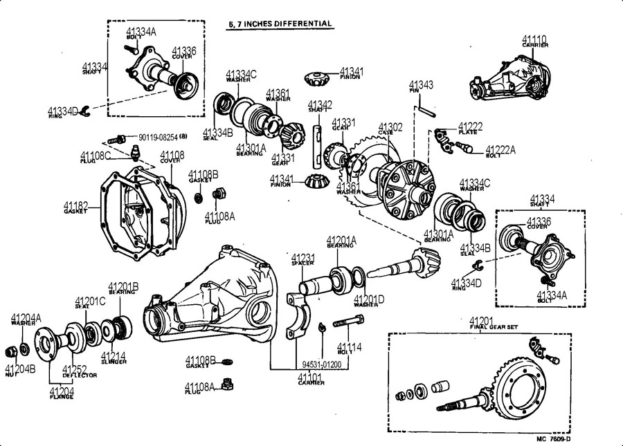 1984 TOYOTA CELICA Bearing, tapered rol. Differential carrier bearing ...