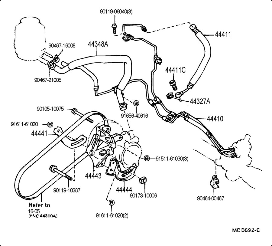 4434832100 TOYOTA Power Steering Reservoir Hose Toyota Parts